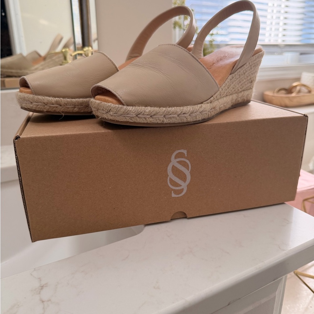 Spanish Sandal Elegant Cream Espadrille Wedges